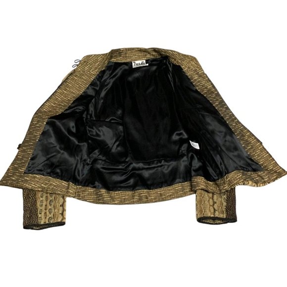 Vtg Treadle Design Room Shade of Brown Multi Tapestry Zip Jacket - Picture 7 of 10